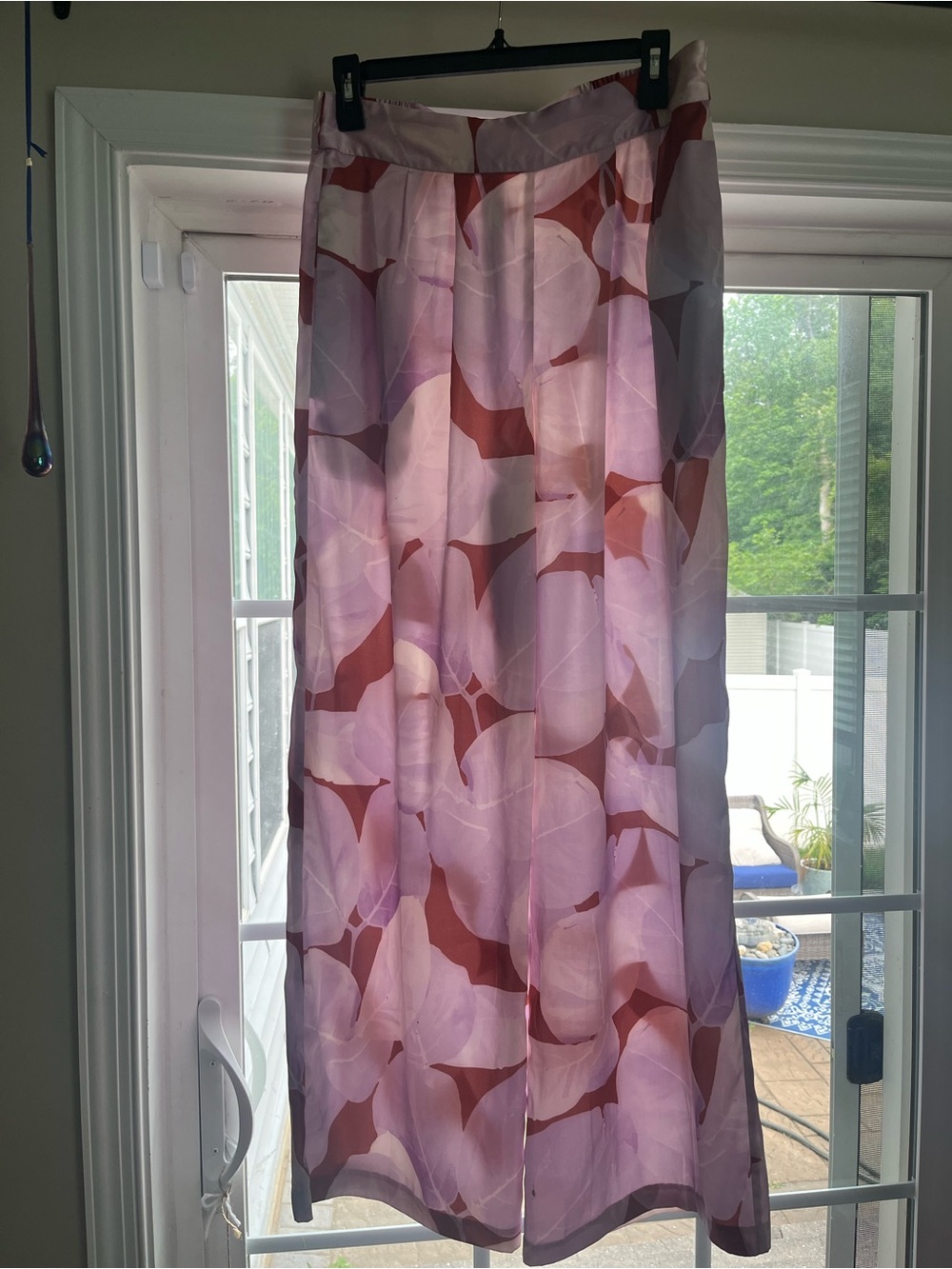 Hutch Pink and Rust Abstract Wide-Leg Pants